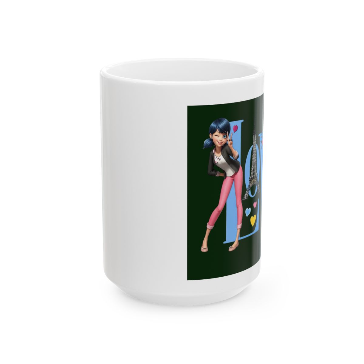 Miraculous: Tales Of Ladybug & Cat Noir Paris Love Marinette 11oz Mug | Marionetta - alternate angle 2, merchandise