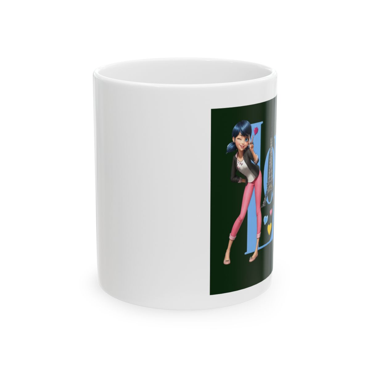 Miraculous: Tales Of Ladybug & Cat Noir Paris Love Marinette 11oz Mug | Marionetta - alternate angle 1, merchandise