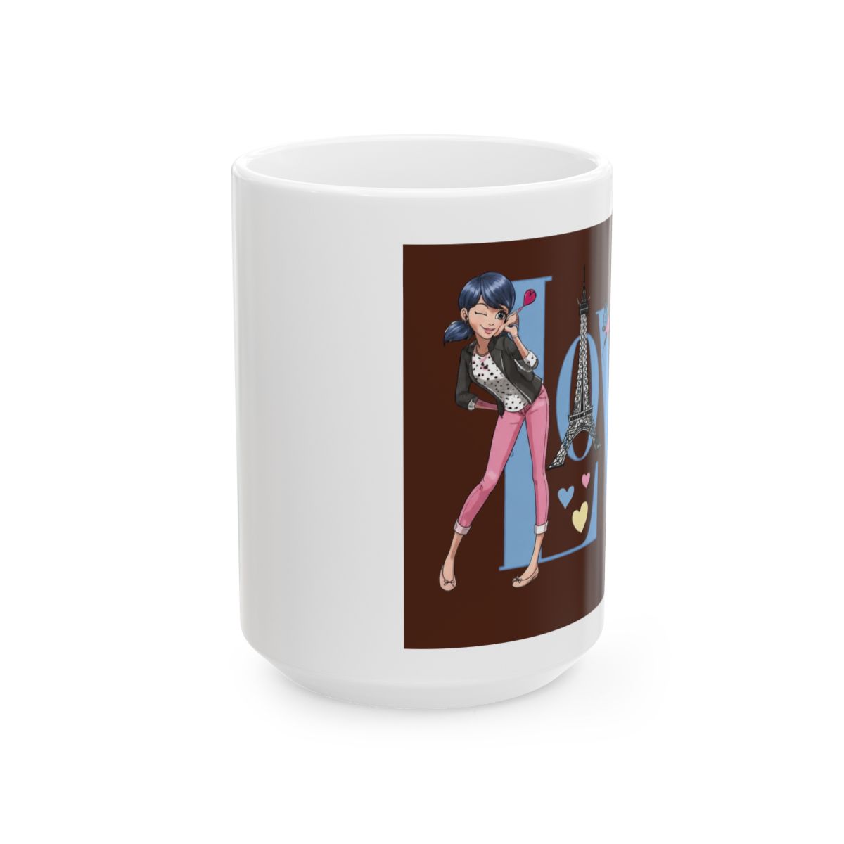 Miraculous: Tales Of Ladybug & Cat Noir Paris Love Marinette 15oz Mug | Marionetta - alternate angle 2, merchandise