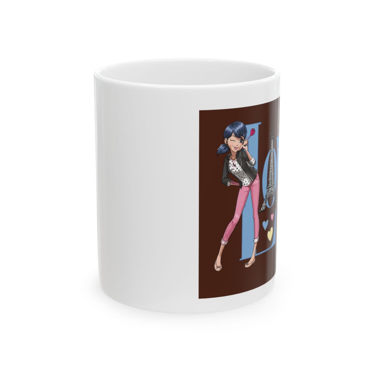 Miraculous: Tales Of Ladybug & Cat Noir Paris Love Marinette 15oz Mug | Marionetta - alternate angle 1, merchandise